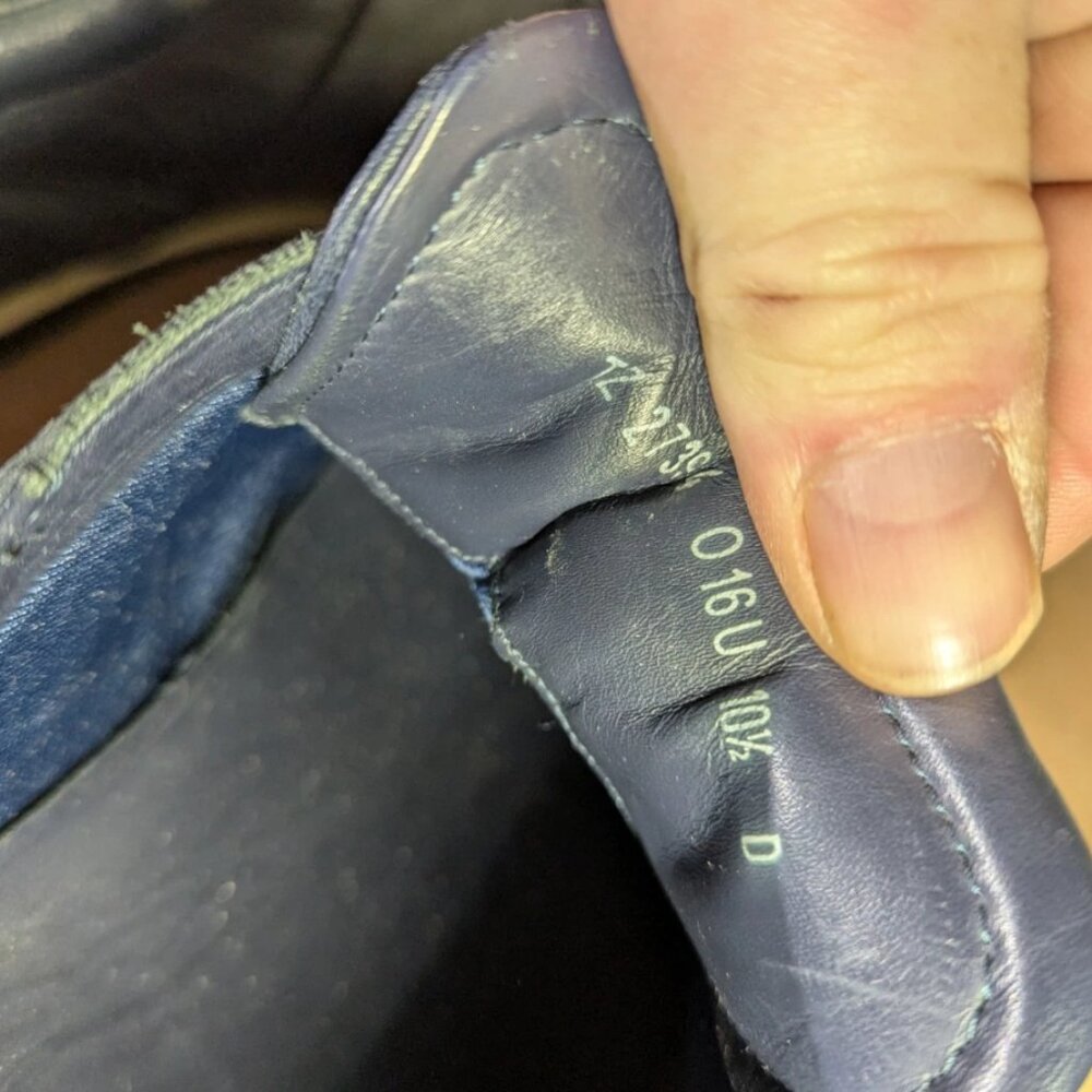 $995 Authentic SALVATORE FERRAGAMO Made in ITALY Blue Leather Sneakers Sz.10.5 - Picture 6 of 12